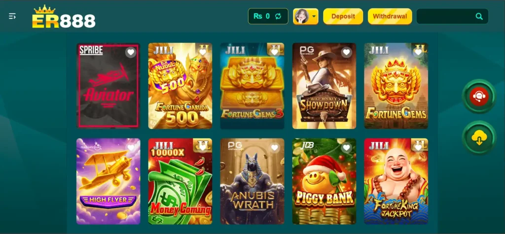 Hot Games on ER888