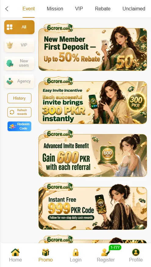 key events on 6crore game