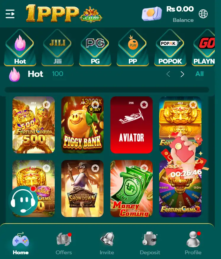 Hot games on 1PPP APK