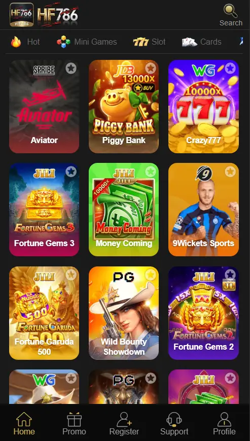 Hot games on HF786